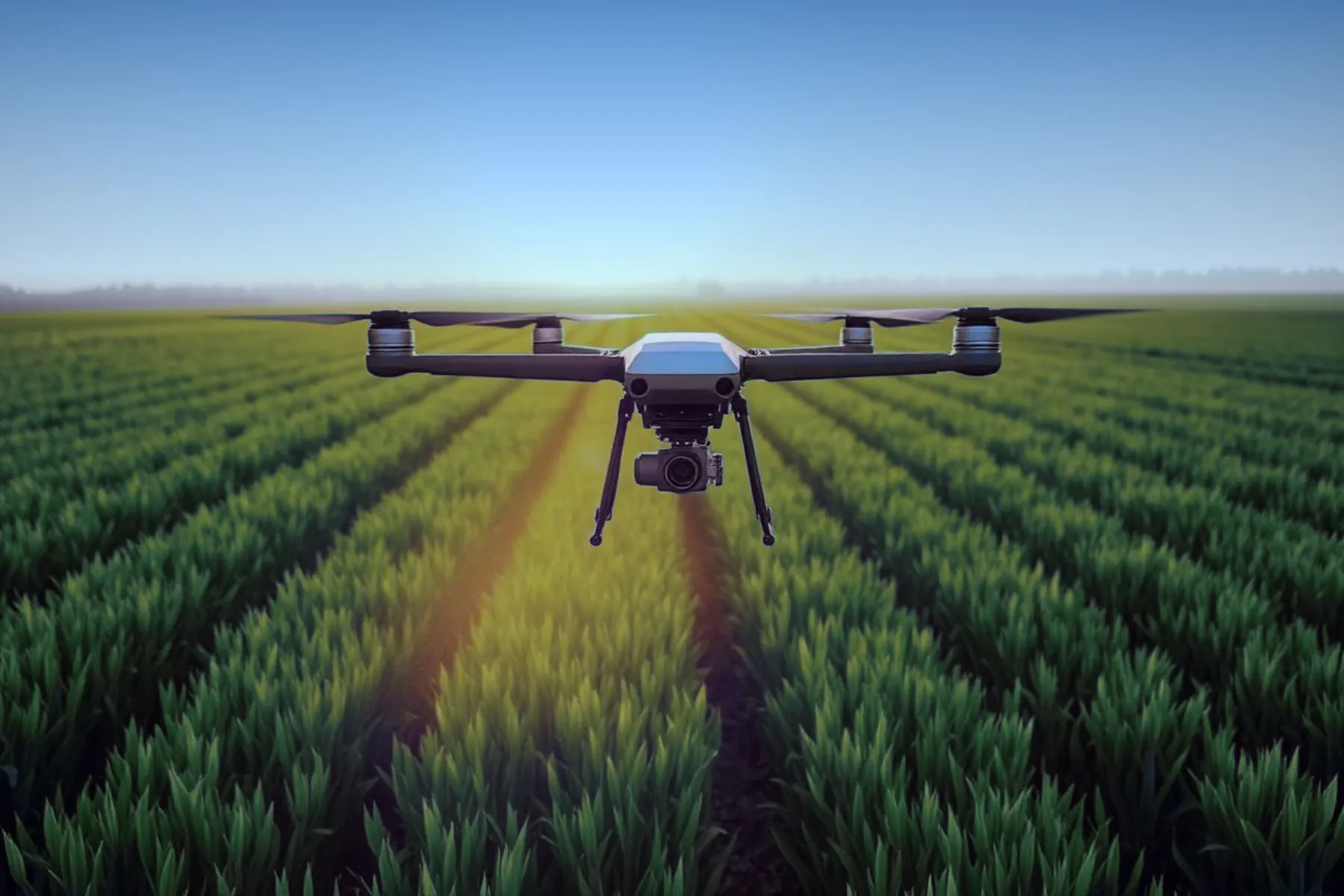 Tarla üzerinde hedefli ilaçlama yapan zirai drone